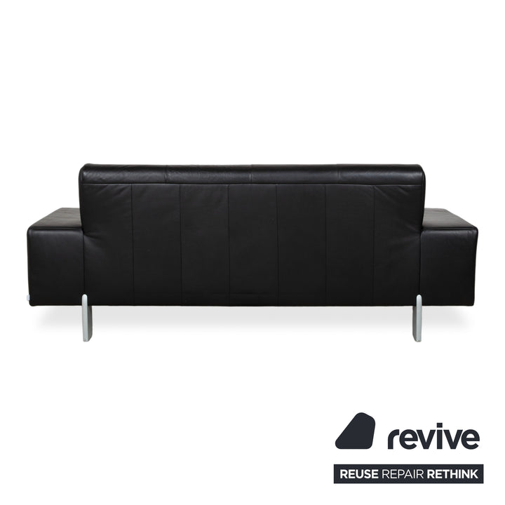 Rolf Benz AK 644 Leder Dreisitzer Schwarz Sofa Couch