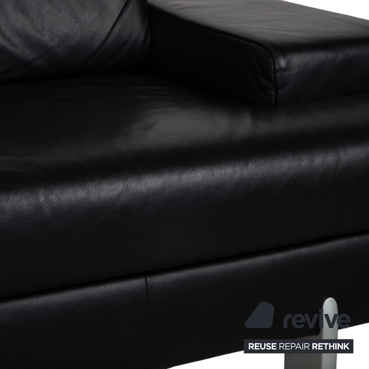 Rolf Benz AK 644 Leder Dreisitzer Schwarz Sofa Couch