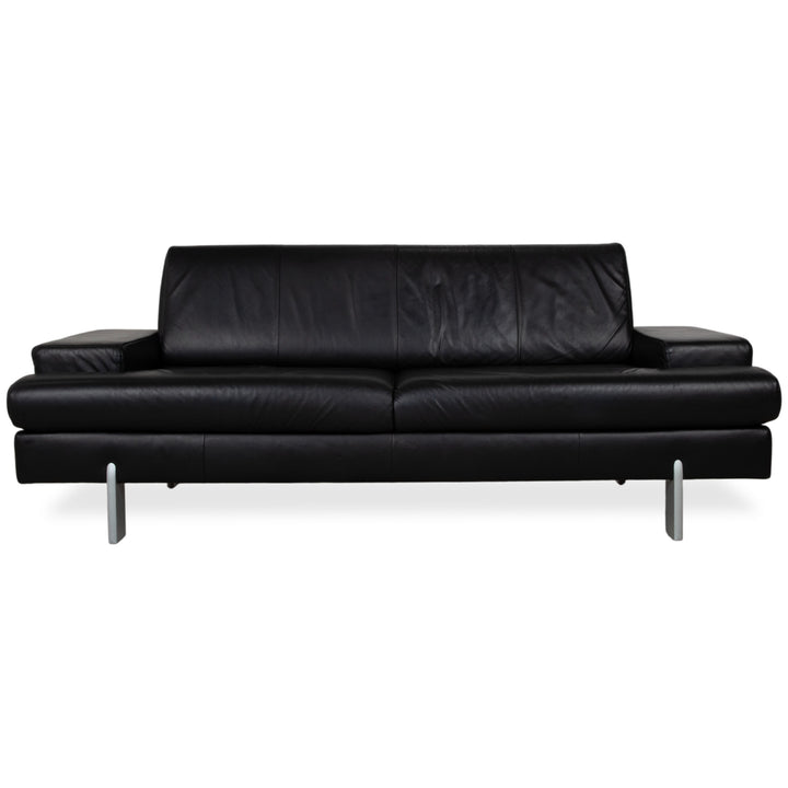 Rolf Benz AK 644 Leder Dreisitzer Schwarz Sofa Couch