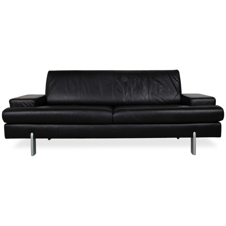 Rolf Benz AK 644 Leder Dreisitzer Schwarz Sofa Couch
