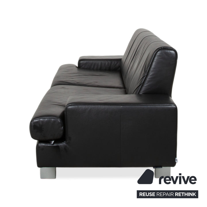 Rolf Benz AK 644 Leder Dreisitzer Schwarz Sofa Couch