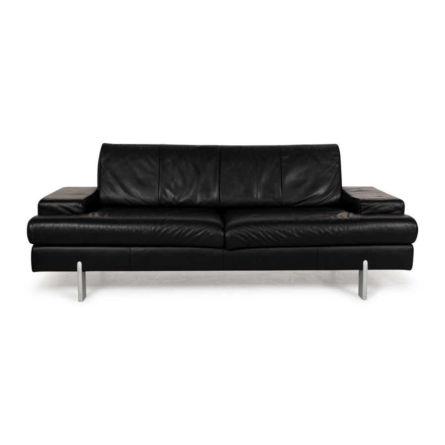 Rolf Benz AK 644 Leder Dreisitzer Schwarz Sofa Couch