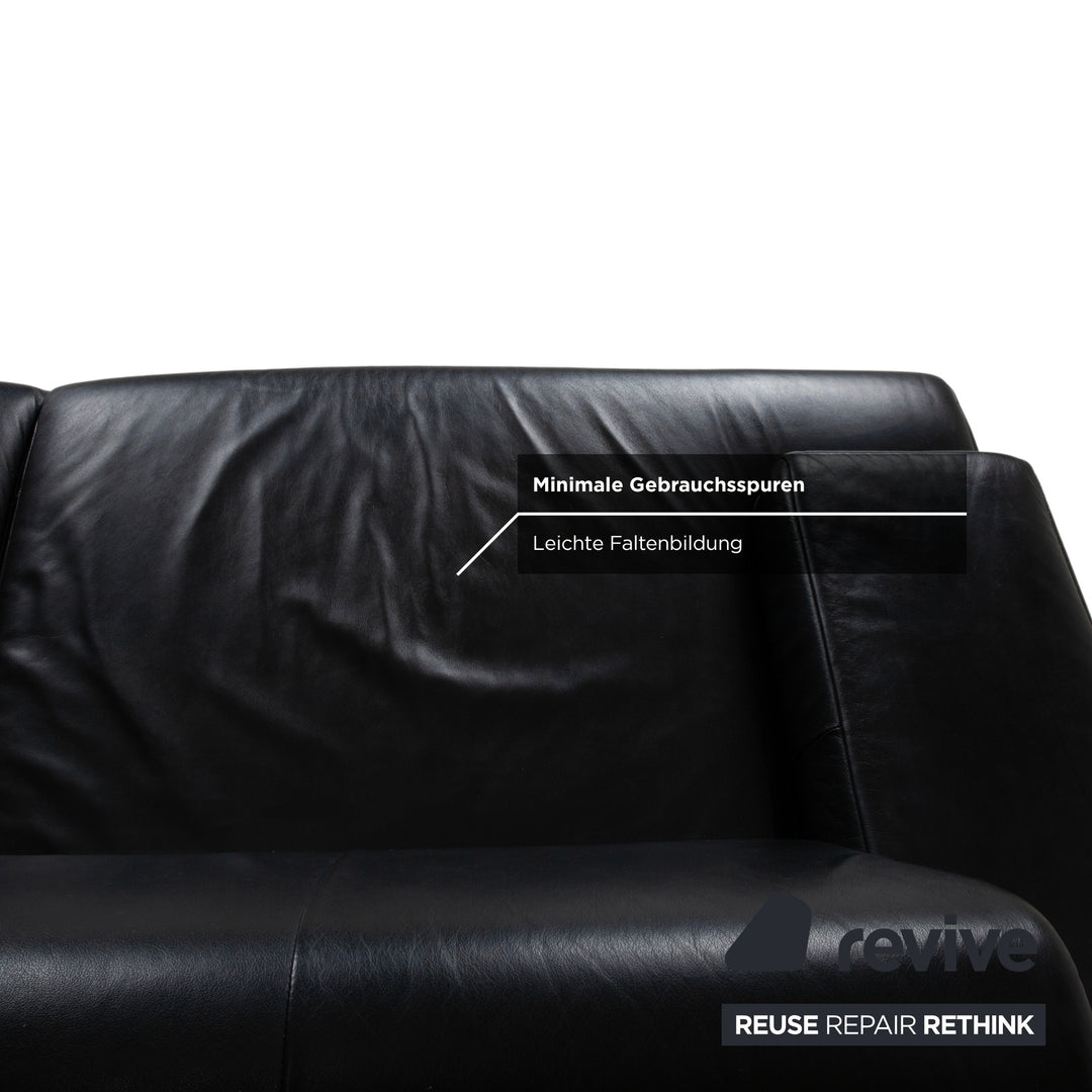Rolf Benz AK 644 Leder Dreisitzer Schwarz Sofa Couch