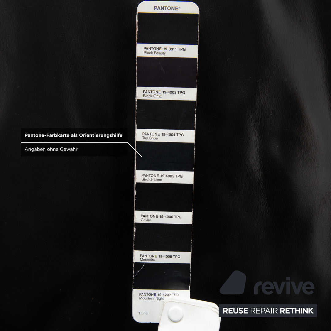 Canapé trois places en cuir noir Rolf Benz AK 644