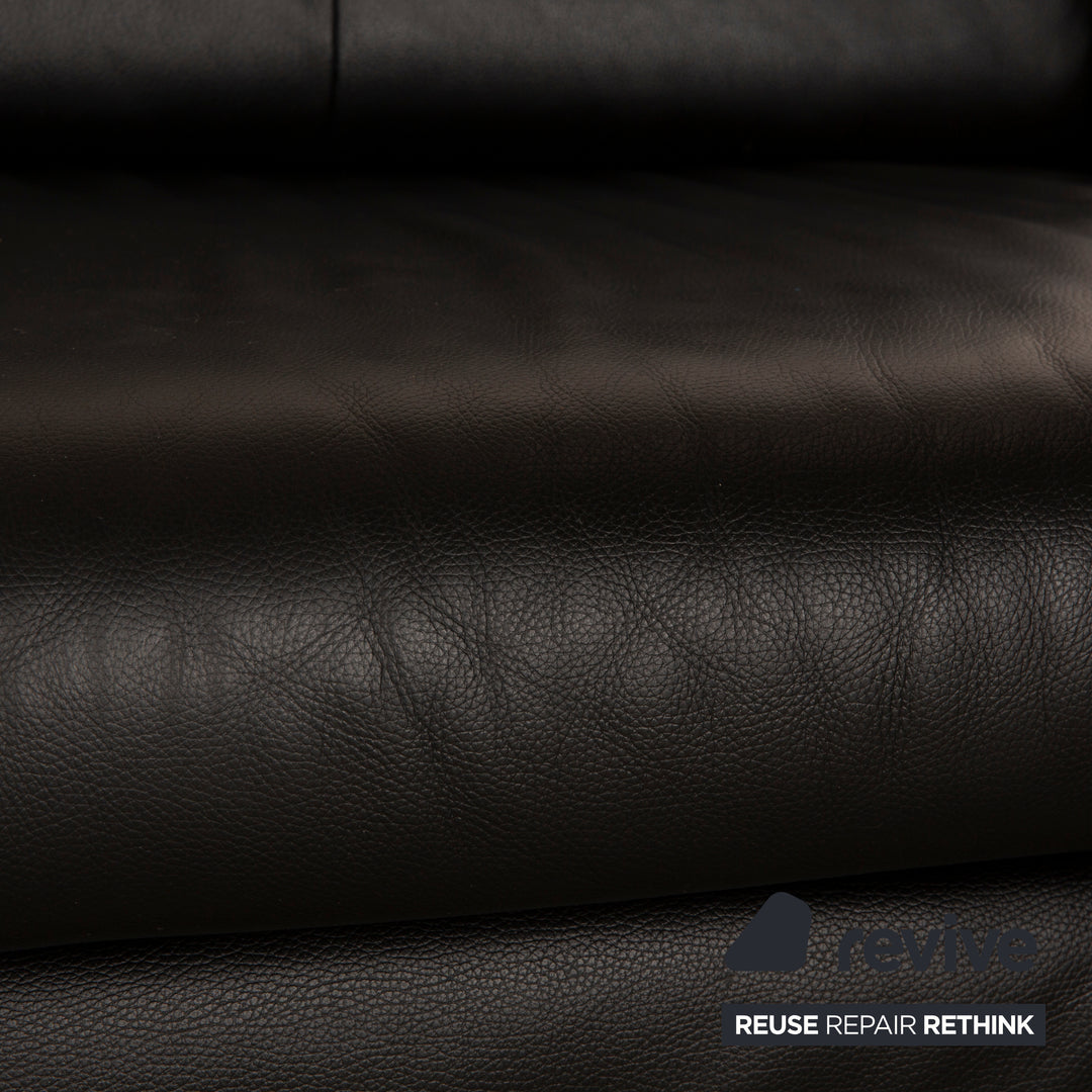 Rolf Benz AK 644 Leder Dreisitzer Schwarz Sofa Couch