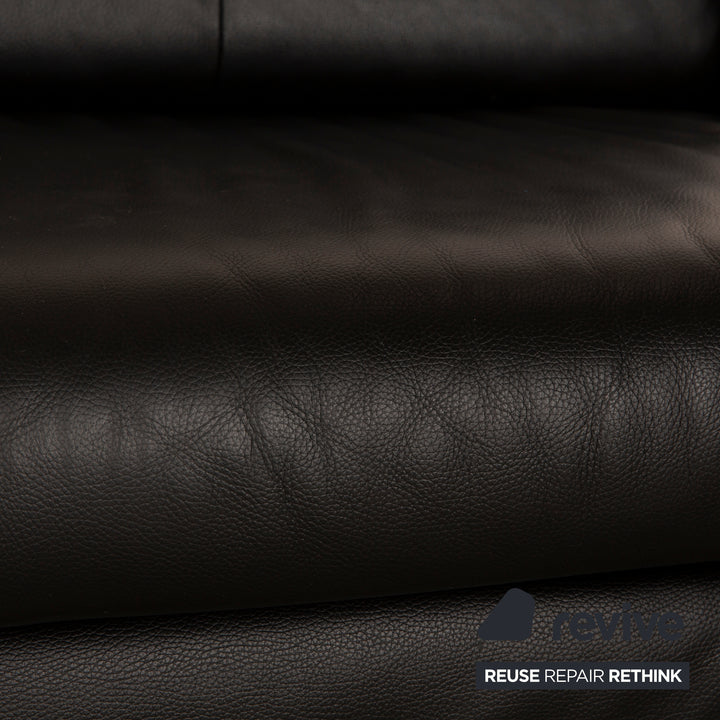 Rolf Benz AK 644 Leder Dreisitzer Schwarz Sofa Couch