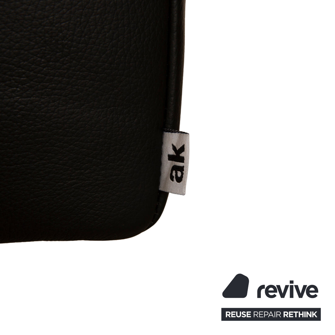 Rolf Benz AK 644 Leder Dreisitzer Schwarz Sofa Couch