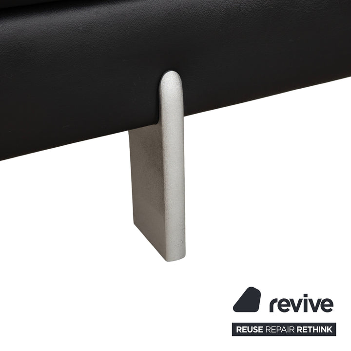 Canapé trois places en cuir noir Rolf Benz AK 644