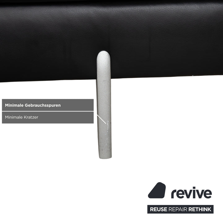 Rolf Benz AK 644 Leder Dreisitzer Schwarz Sofa Couch