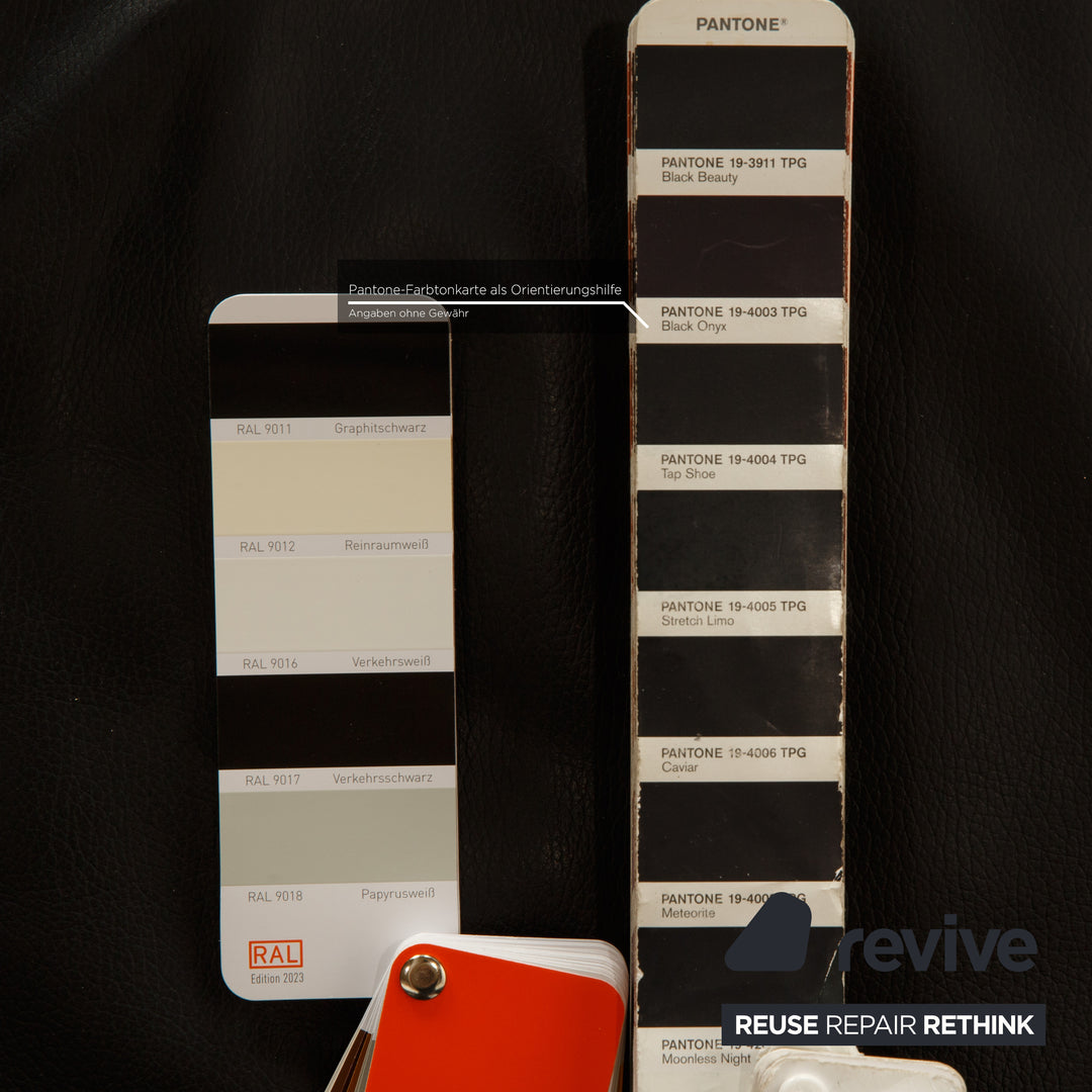 Rolf Benz AK 644 Leder Dreisitzer Schwarz Sofa Couch