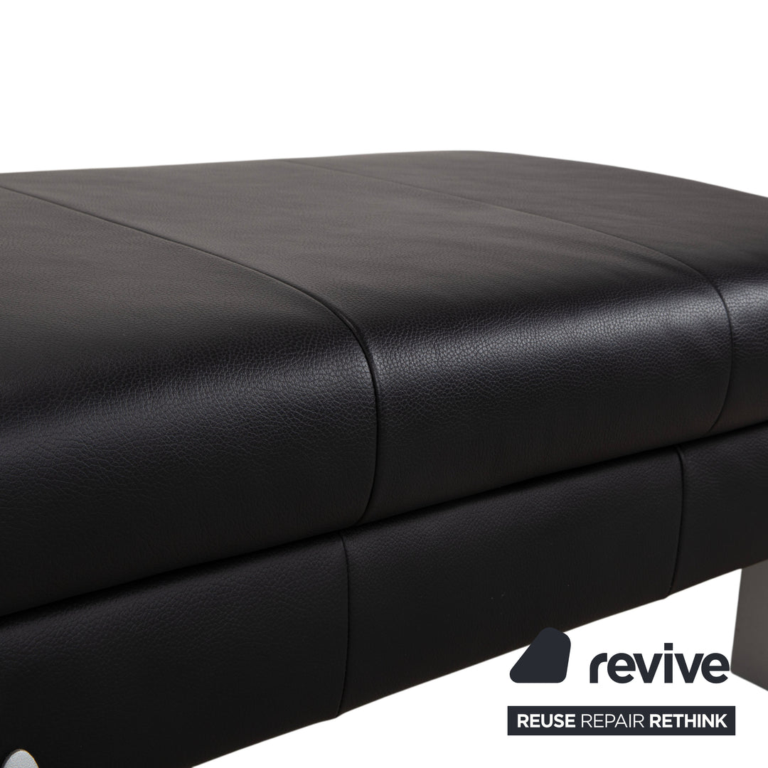 Rolf Benz AK 644 Leder Hocker Schwarz