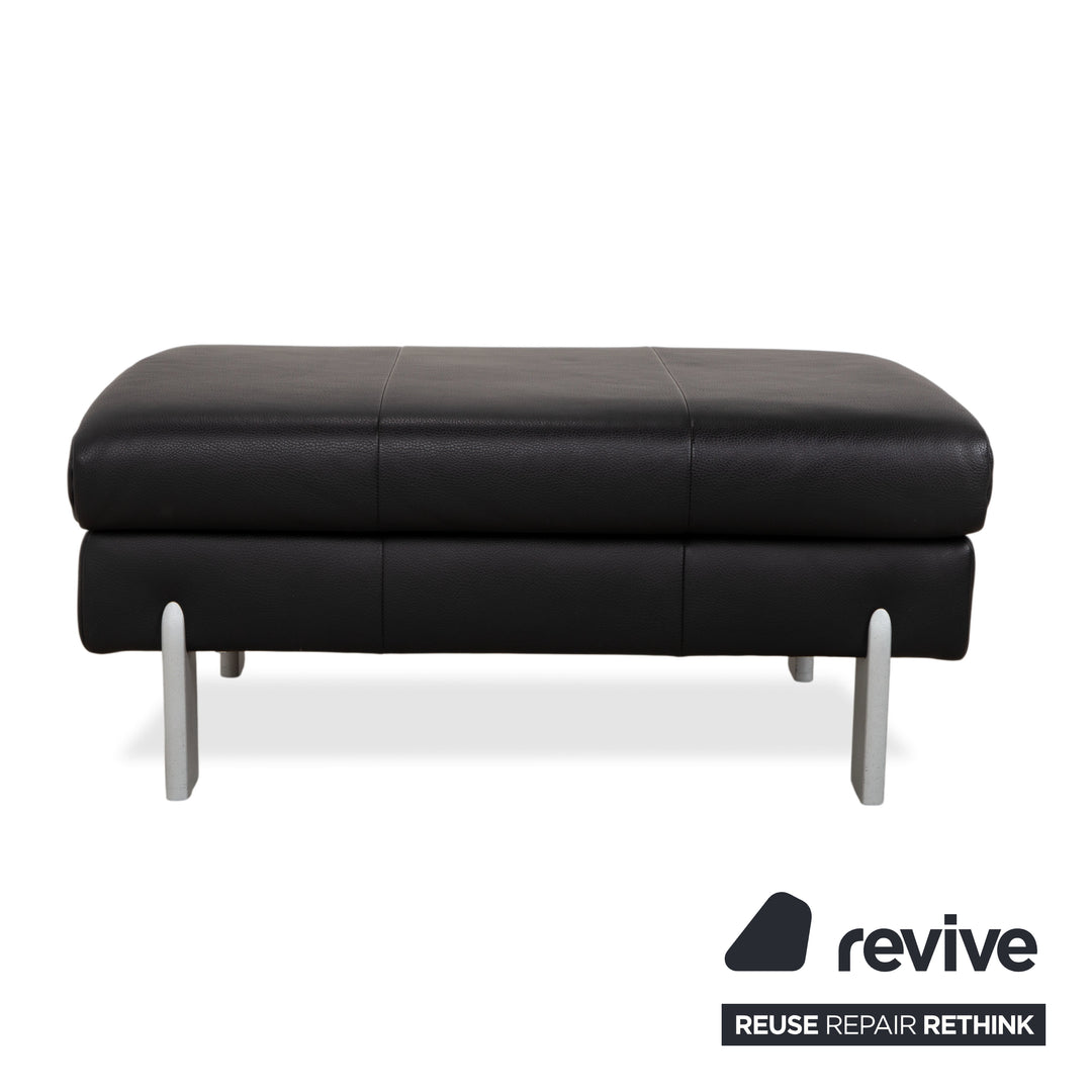 Rolf Benz AK 644 Leder Hocker Schwarz