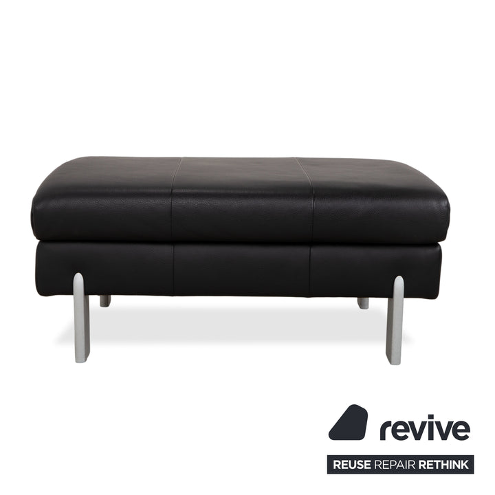 Rolf Benz AK 644 Leder Hocker Schwarz