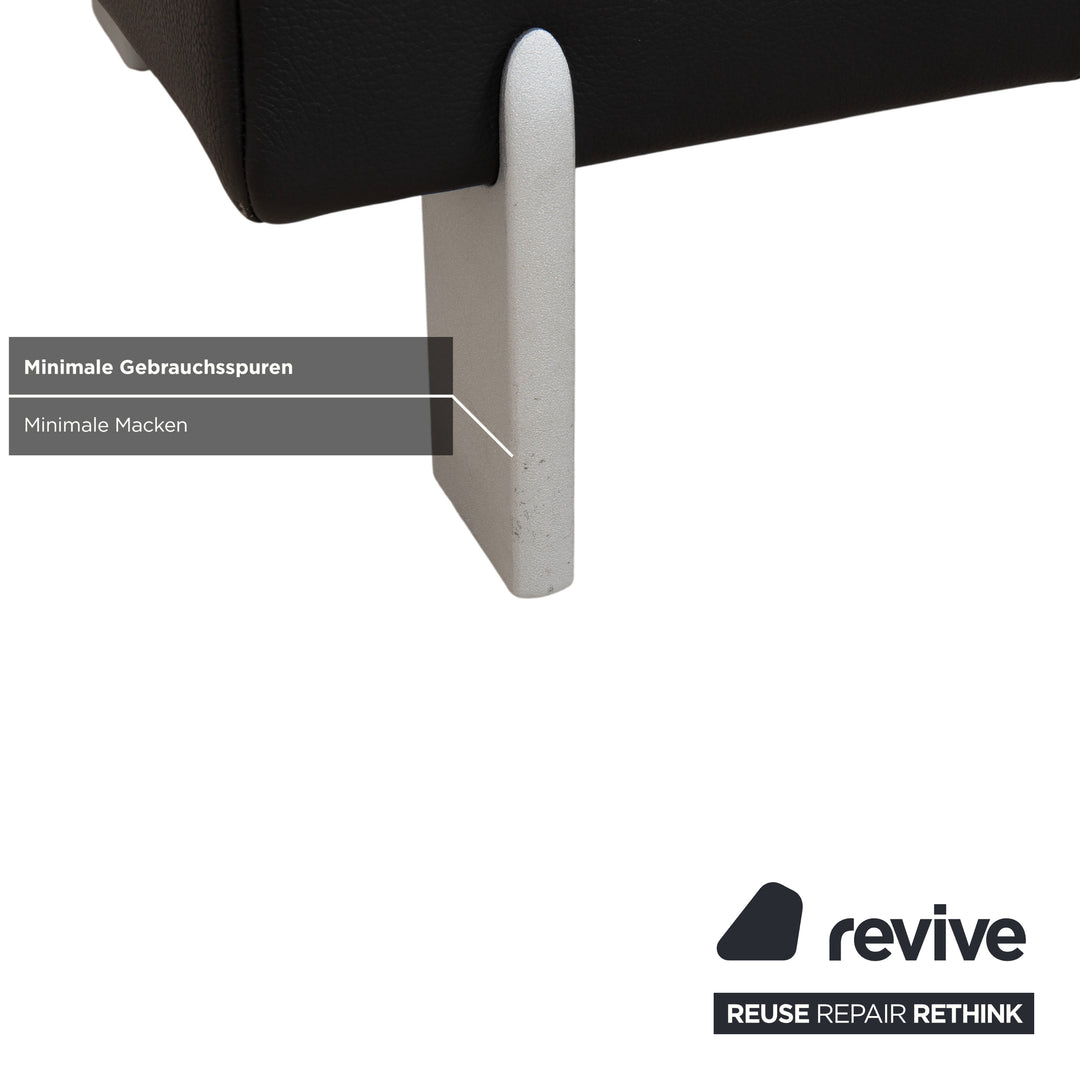 Rolf Benz AK 644 Leder Hocker Schwarz