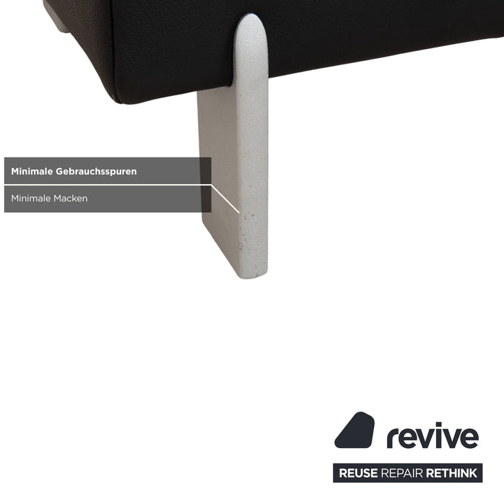 Rolf Benz AK 644 Leder Hocker Schwarz