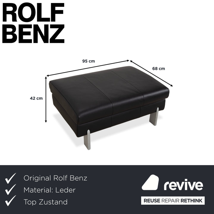 Rolf Benz AK 644 Leder Hocker Schwarz