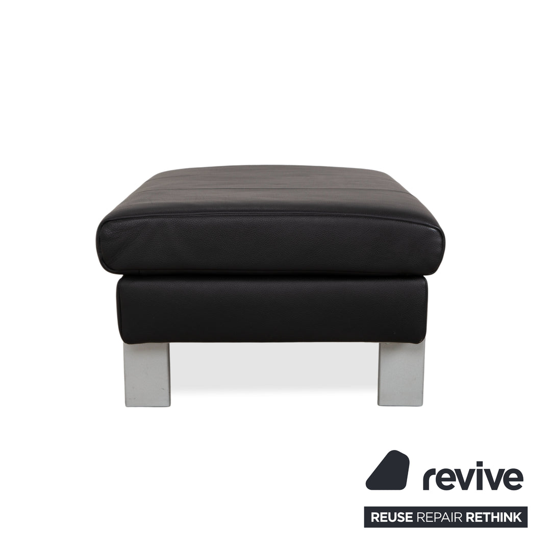 Rolf Benz AK 644 Leder Hocker Schwarz