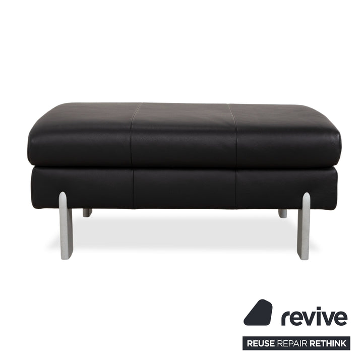 Rolf Benz AK 644 Leder Hocker Schwarz