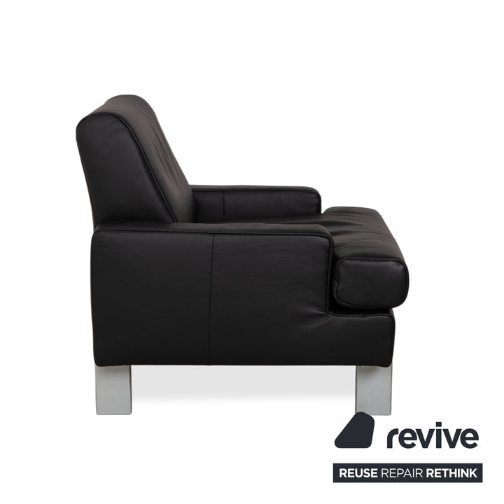 Rolf Benz AK 644 Leder Sessel Schwarz