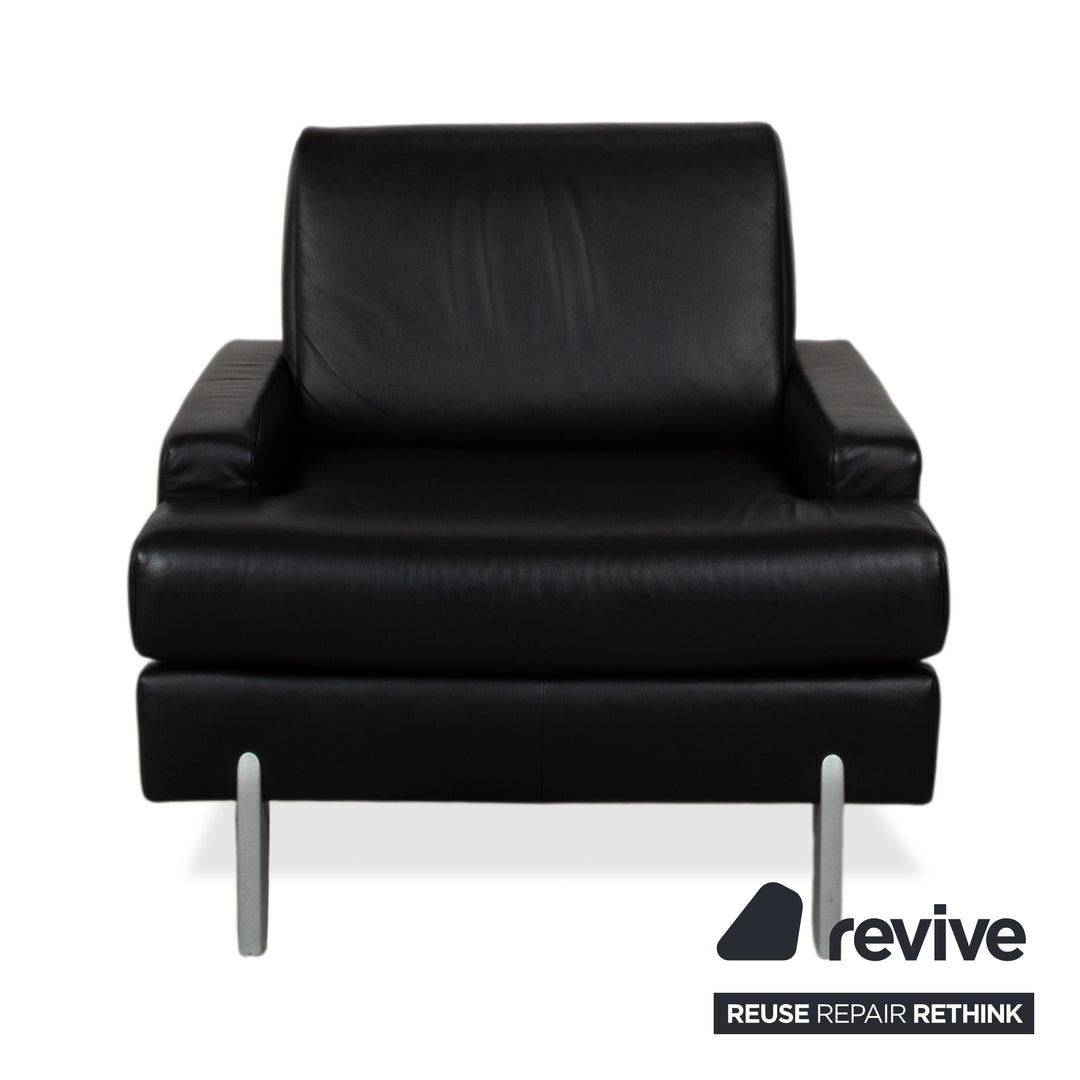 Rolf Benz AK 644 Leder Sessel Schwarz