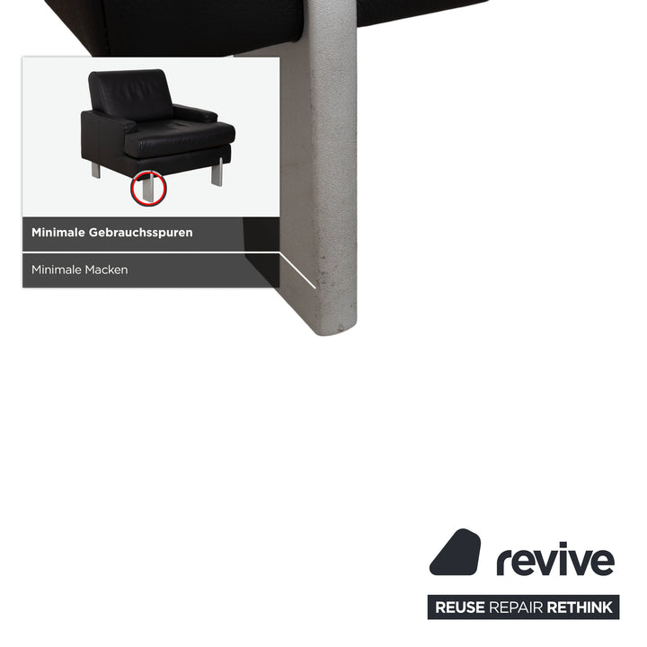 Rolf Benz AK 644 Leder Sessel Schwarz