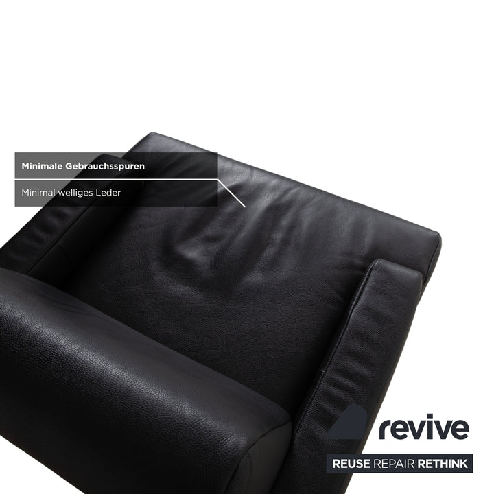 Rolf Benz AK 644 Leder Sessel Schwarz