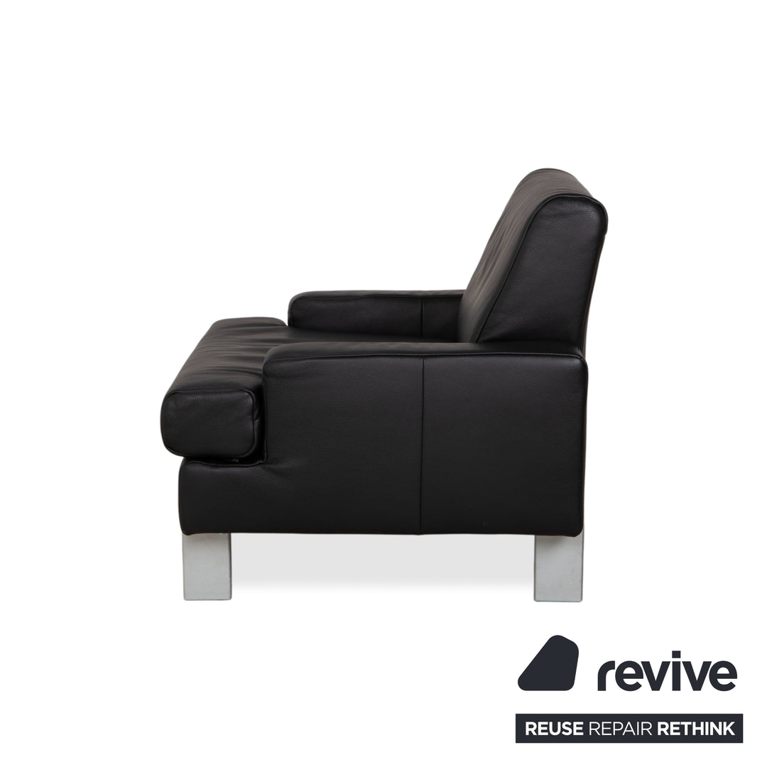 Rolf Benz AK 644 Leder Sessel Schwarz
