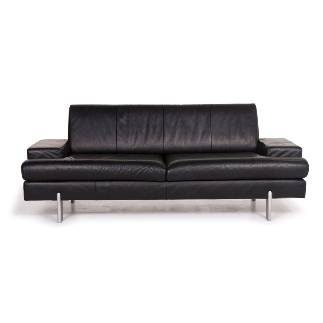 Rolf Benz AK 644 leather sofa black two-seater #12310
