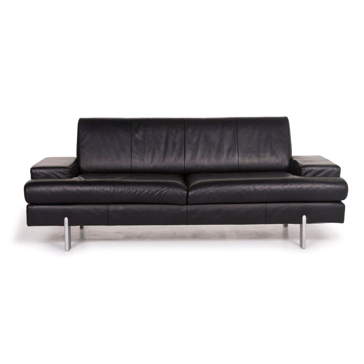 Rolf Benz AK 644 leather sofa black two-seater #12310
