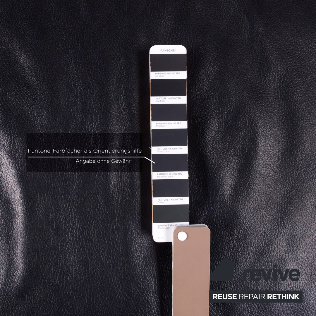 Rolf Benz AK 644 leather sofa black two-seater #12310