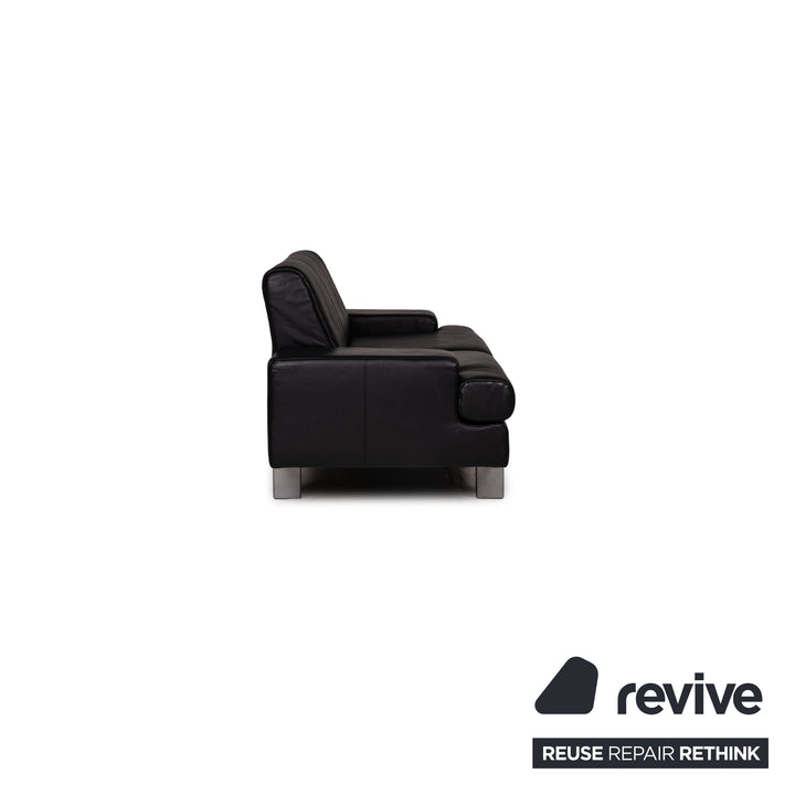 Rolf Benz AK 644 leather sofa black two-seater couch