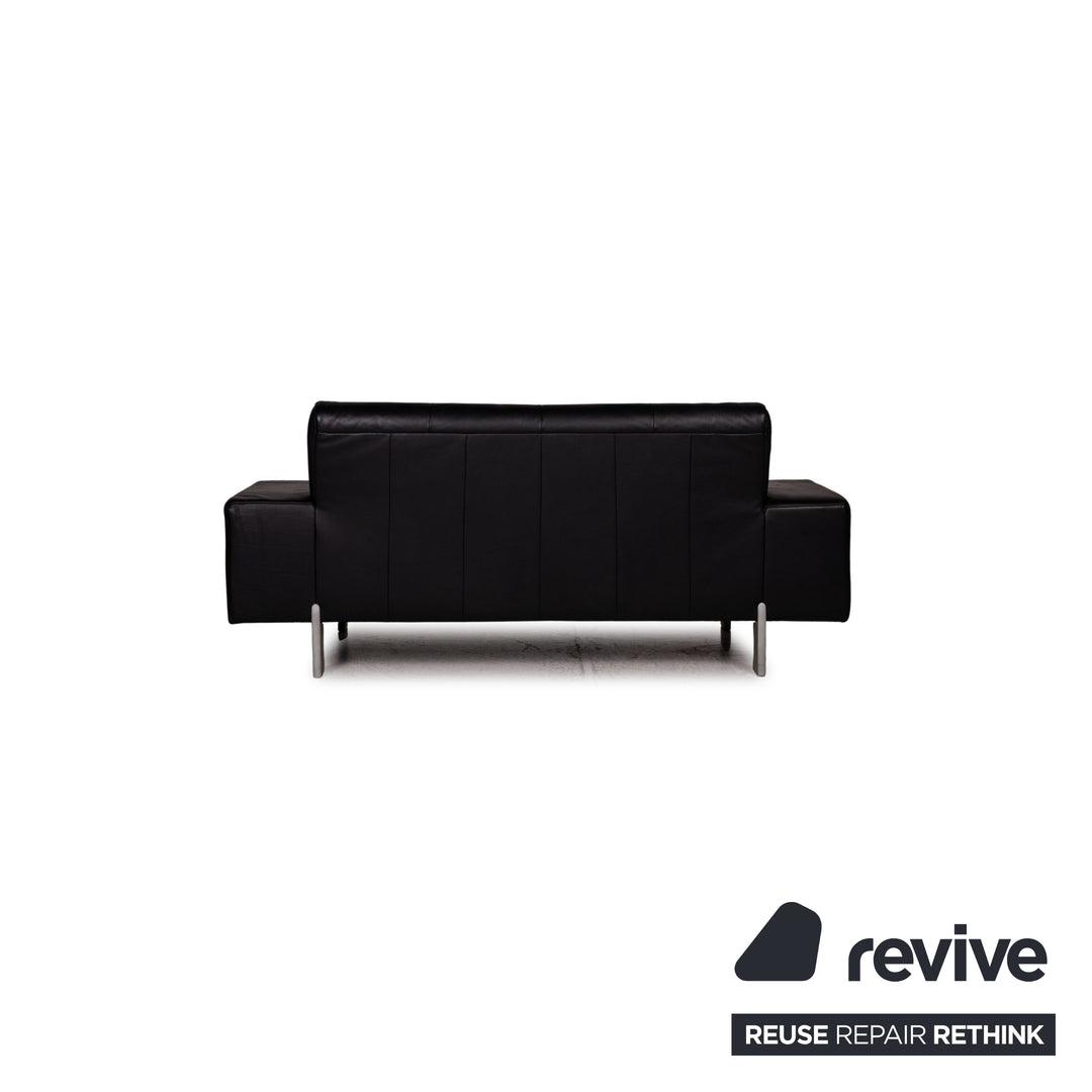 Rolf Benz AK 644 leather sofa black two-seater couch