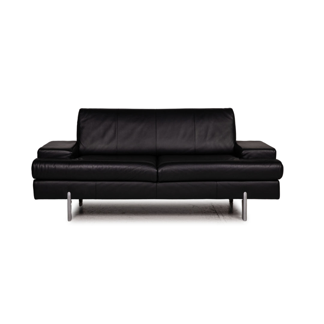 Rolf Benz AK 644 Leder Sofa Schwarz Zweisitzer Couch