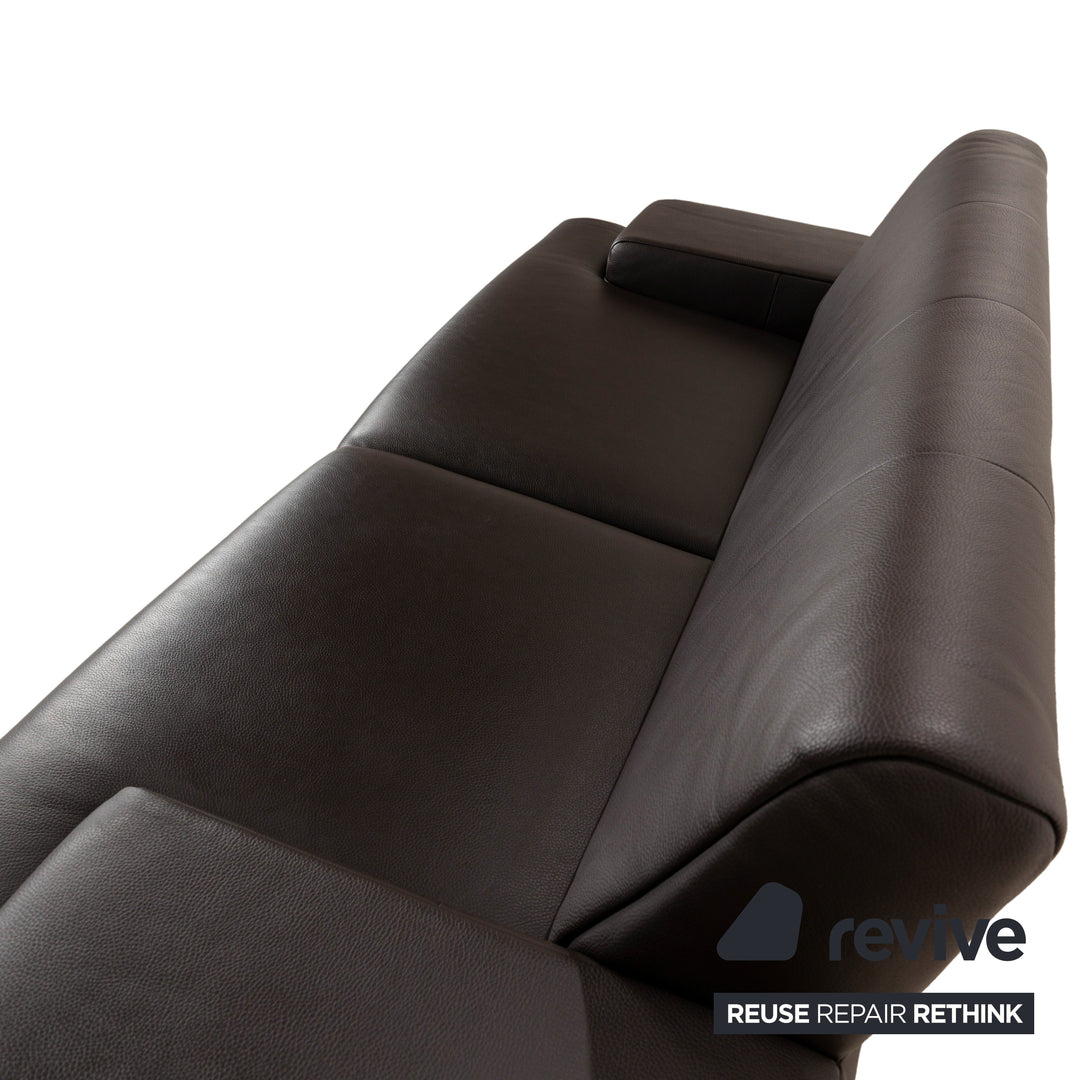 Rolf Benz AK 644 Leather Two-Seater Brown Sofa Couch