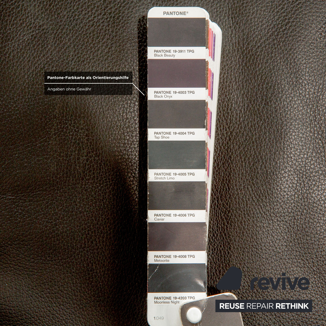 Rolf Benz AK 644 leather two-seater black sofa couch