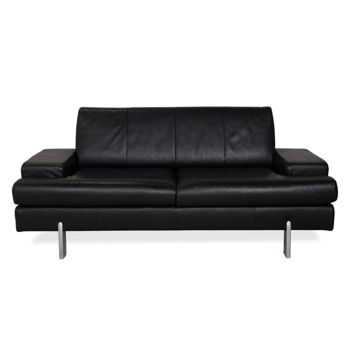 Rolf Benz AK 644 Two-seater Leather Sofa Black Couch