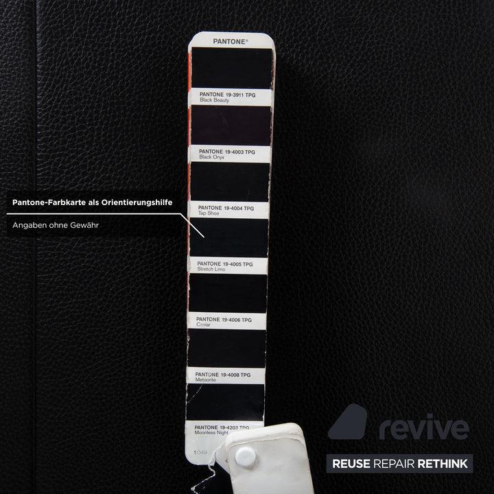 Rolf Benz AK 644 Zweisitzer Leder Sofa Schwarz Couch