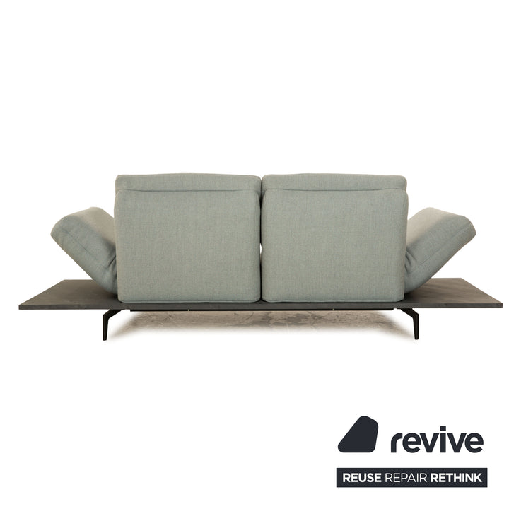 Rolf Benz Aura fabric two-seater gray light blue sofa couch manual function relaxation function