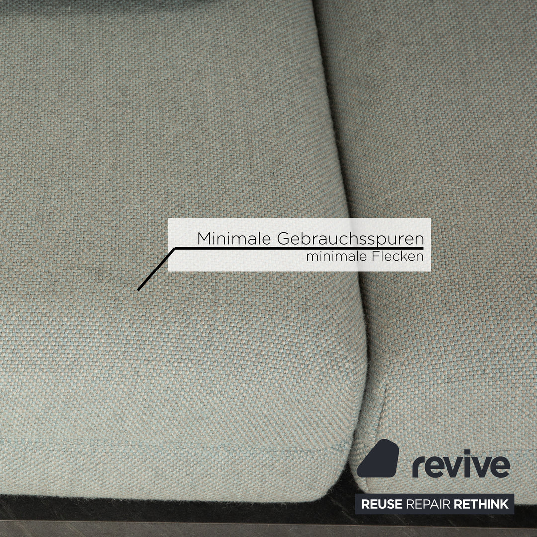 Rolf Benz Aura Stoff Zweisitzer Grau Hellblau Sofa Couch manuelle Funktion Relaxfunktion