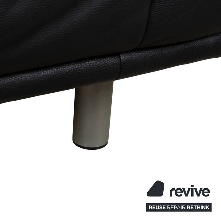 Rolf Benz BMP 418 Ensemble Cuir Fauteuil Ottomane Noir