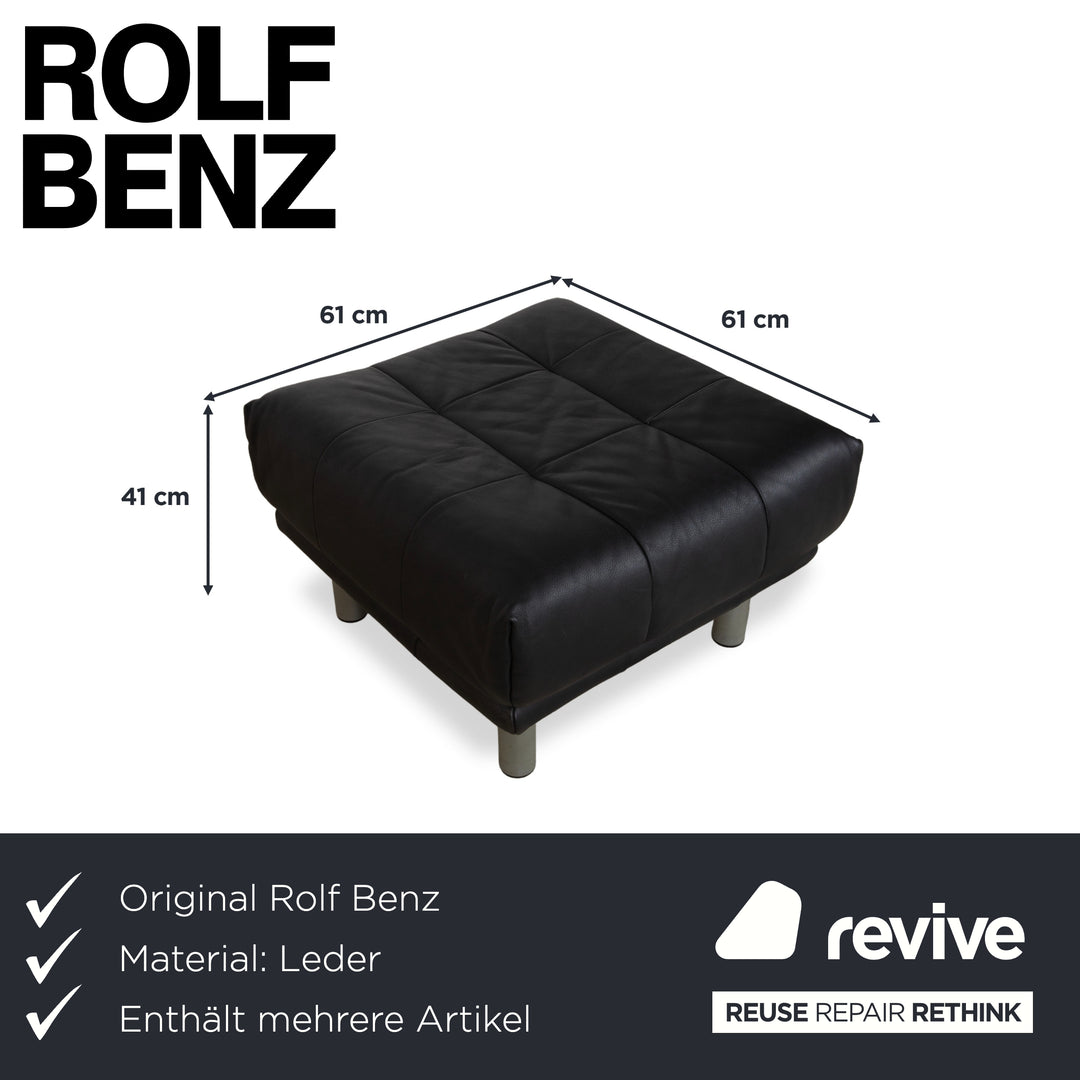 Rolf Benz BMP 418 Garnitur Leder Sessel Hocker Schwarz