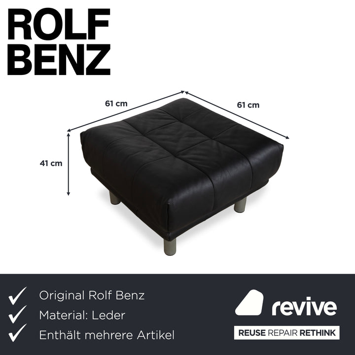 Rolf Benz BMP 418 Garnitur Leder Sessel Hocker Schwarz