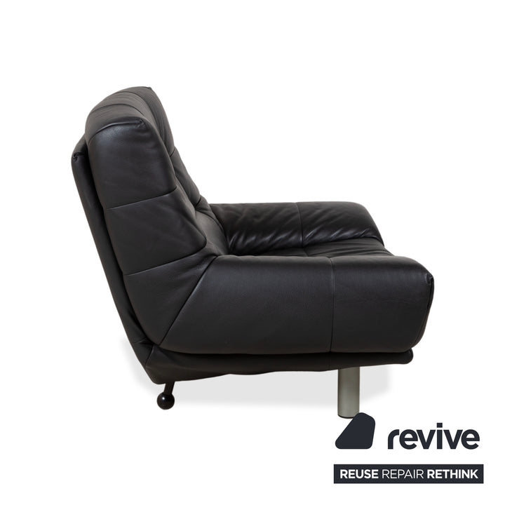 Rolf Benz BMP 418 Garnitur Leder Sessel Hocker Schwarz
