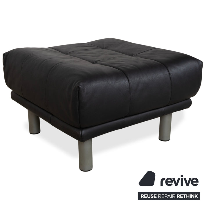 Rolf Benz BMP 418 Garnitur Leder Sessel Hocker Schwarz