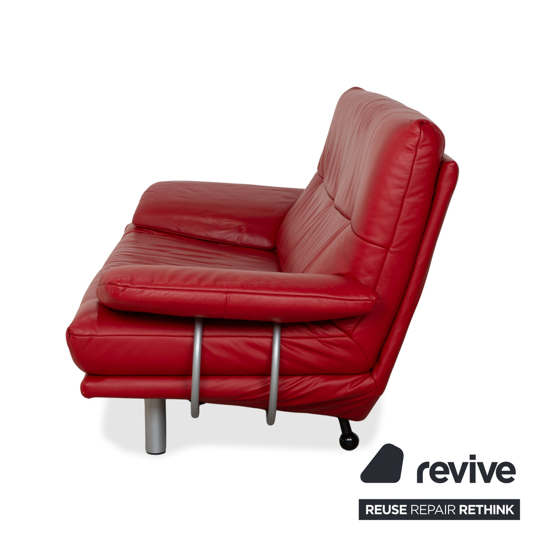 Rolf Benz BMP 418 Leder 2x Zweisitzer Sessel Rot Sofa Couch