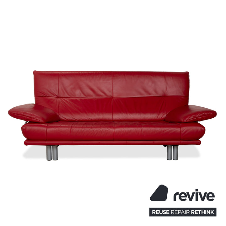 Fauteuil deux places en cuir rouge Rolf Benz BMP 418