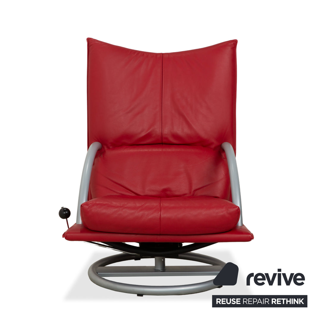 Fauteuil deux places en cuir rouge Rolf Benz BMP 418