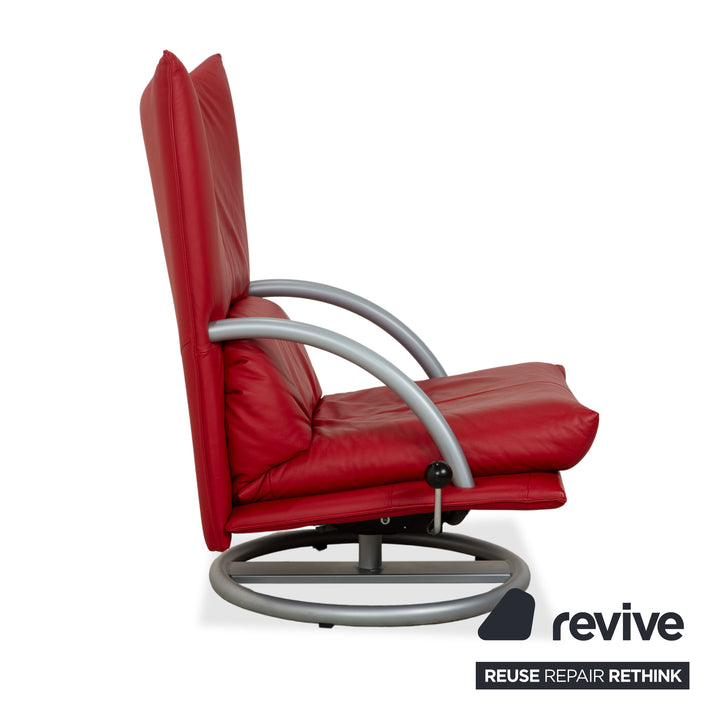Fauteuil deux places en cuir rouge Rolf Benz BMP 418