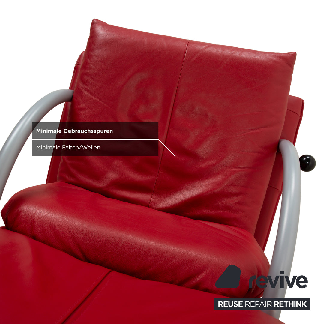 Fauteuil deux places en cuir rouge Rolf Benz BMP 418