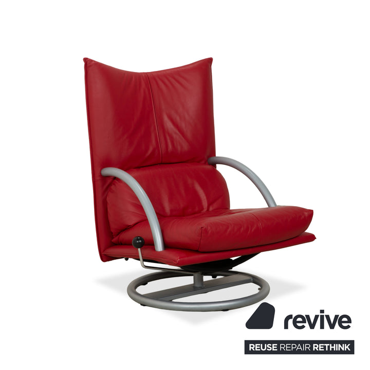Fauteuil deux places en cuir rouge Rolf Benz BMP 418
